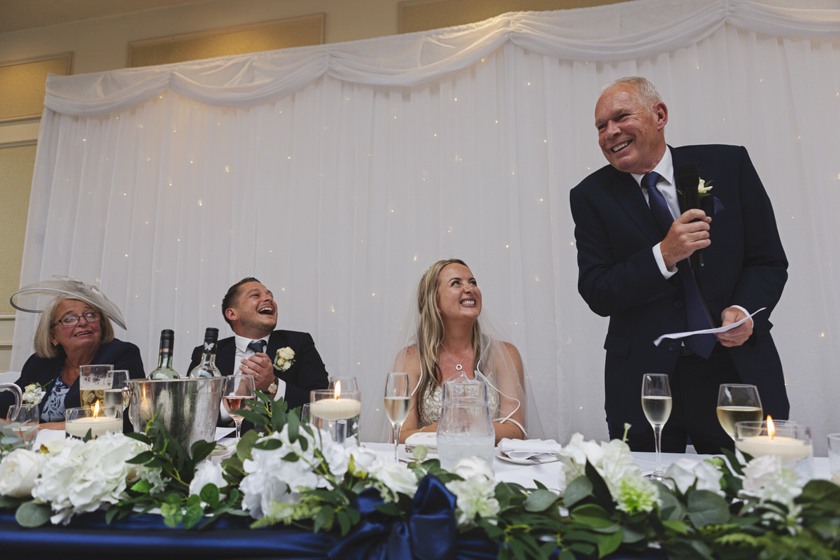 A best man giving his speech at a wedding